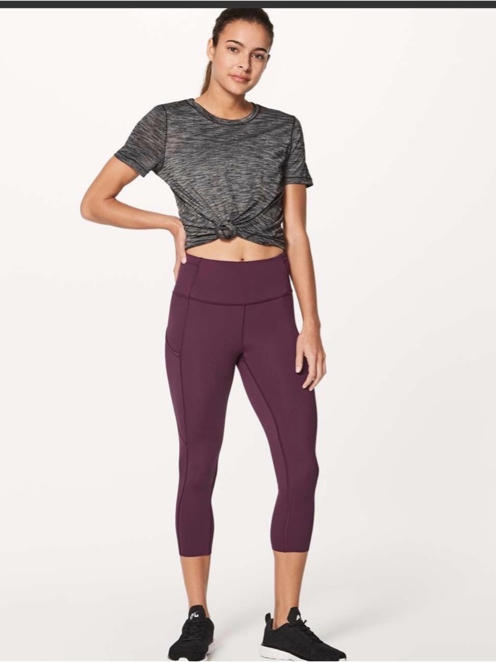 Lululemon Fast & Free Crop II (Nulux 19"") Sz 8